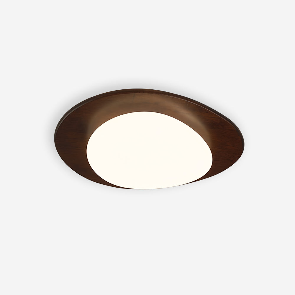 Plafonnier Bois Acrylique Ovale Ombre Minimaliste Naturel - Neutralighting