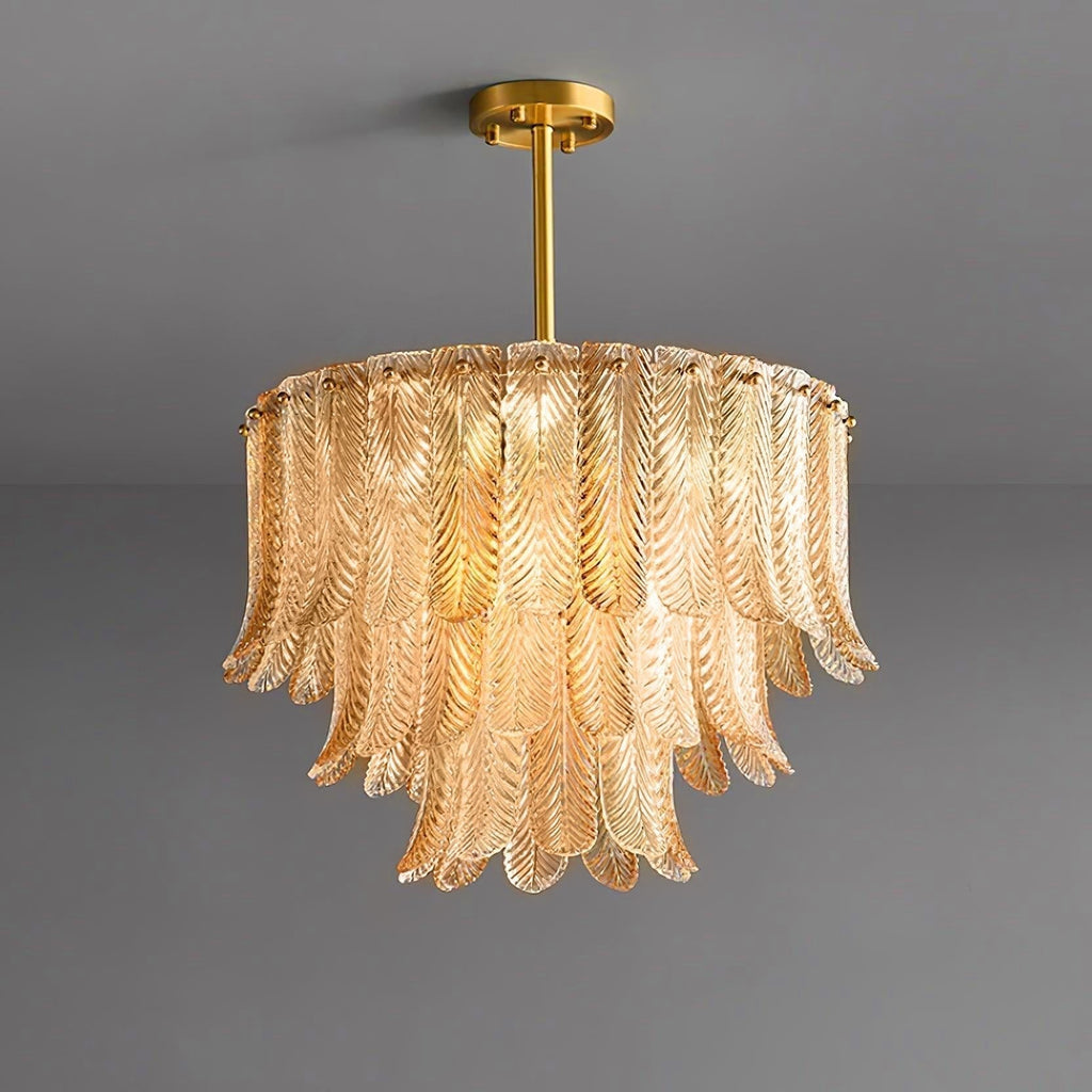 Lustra Lustre Feuille en Verre Doré Effilé - Neutralighting