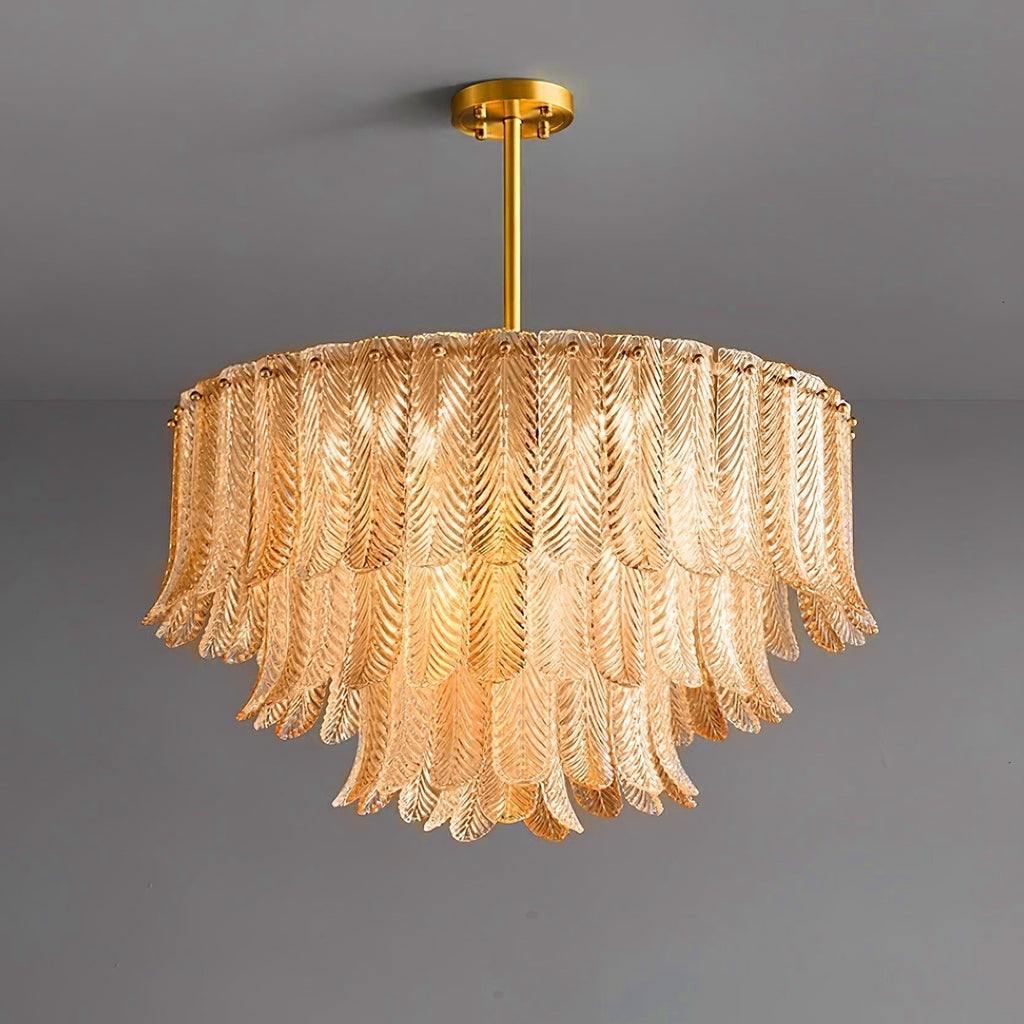 Lustra Lustre Feuille en Verre Doré Effilé - Neutralighting