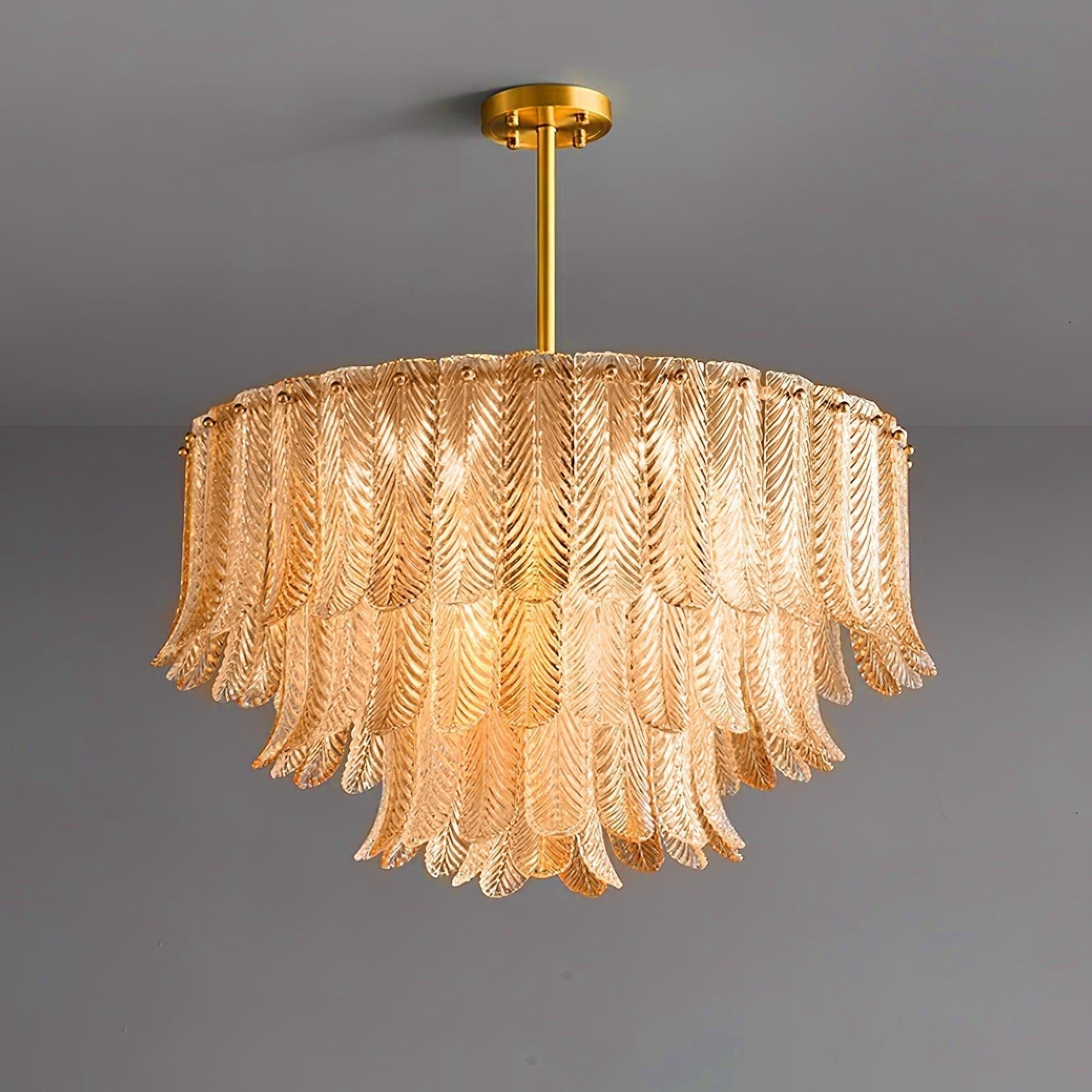 Lustra Lustre Feuille en Verre Doré Effilé - Neutralighting