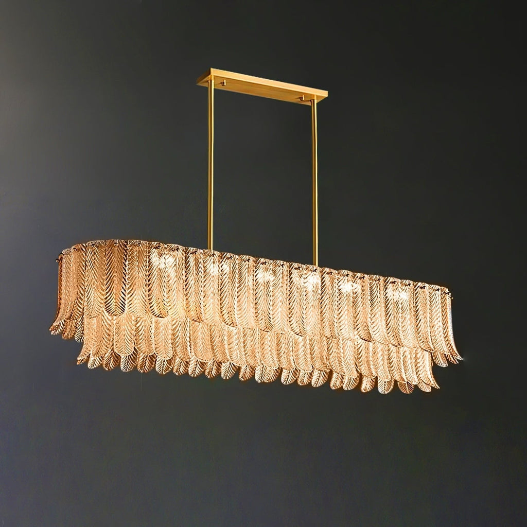 Lustra Lustre Feuille en Verre Doré Effilé - Neutralighting