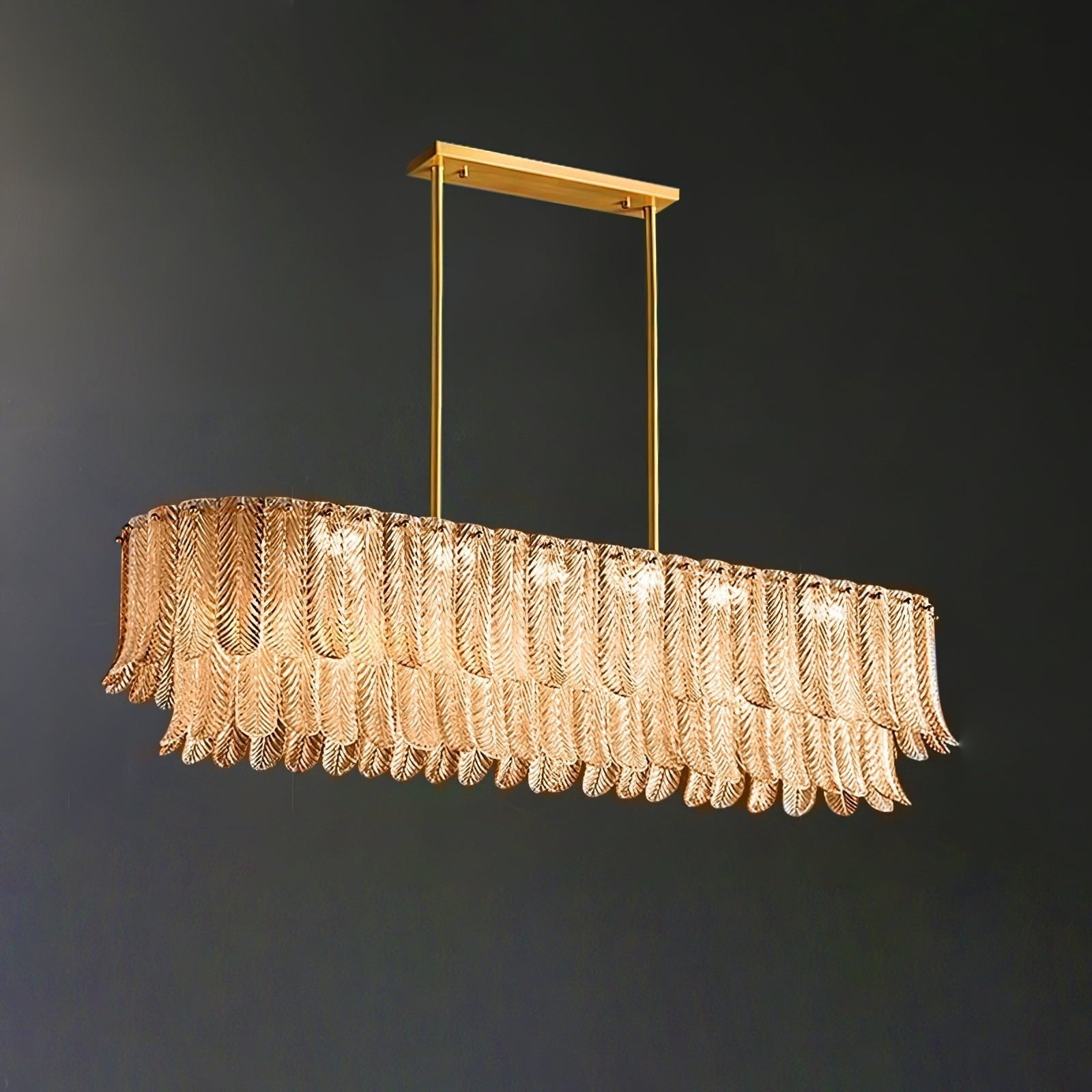 Lustra Lustre Feuille en Verre Doré Effilé - Neutralighting