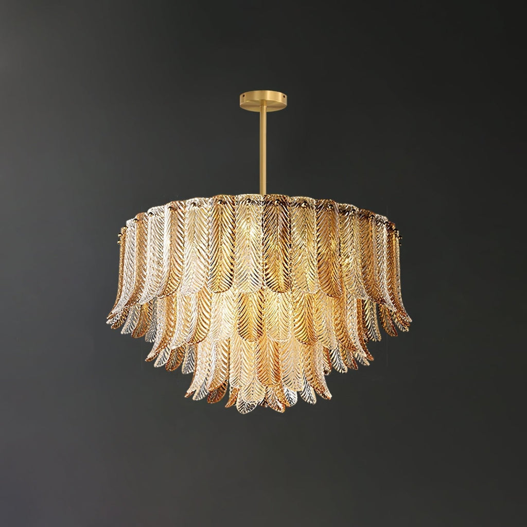 Lustra Lustre Feuille en Verre Doré Effilé - Neutralighting
