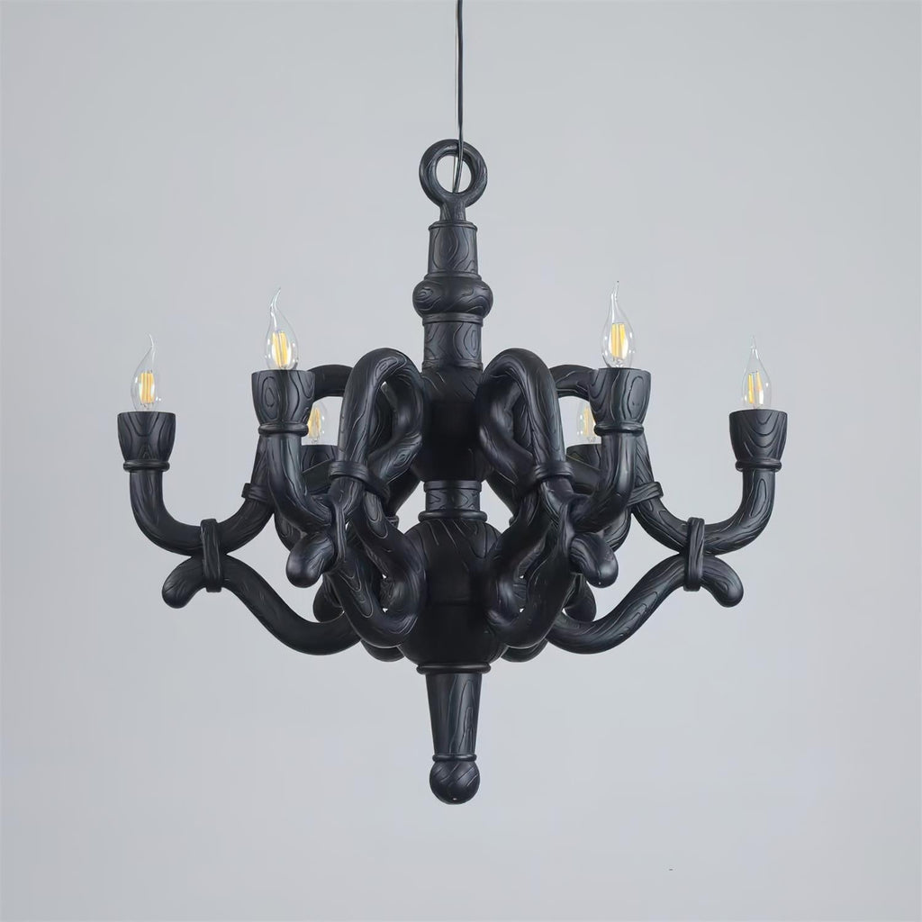 Nocturne Lustre Sculptural Bras en Faux-Bois - Neutralighting