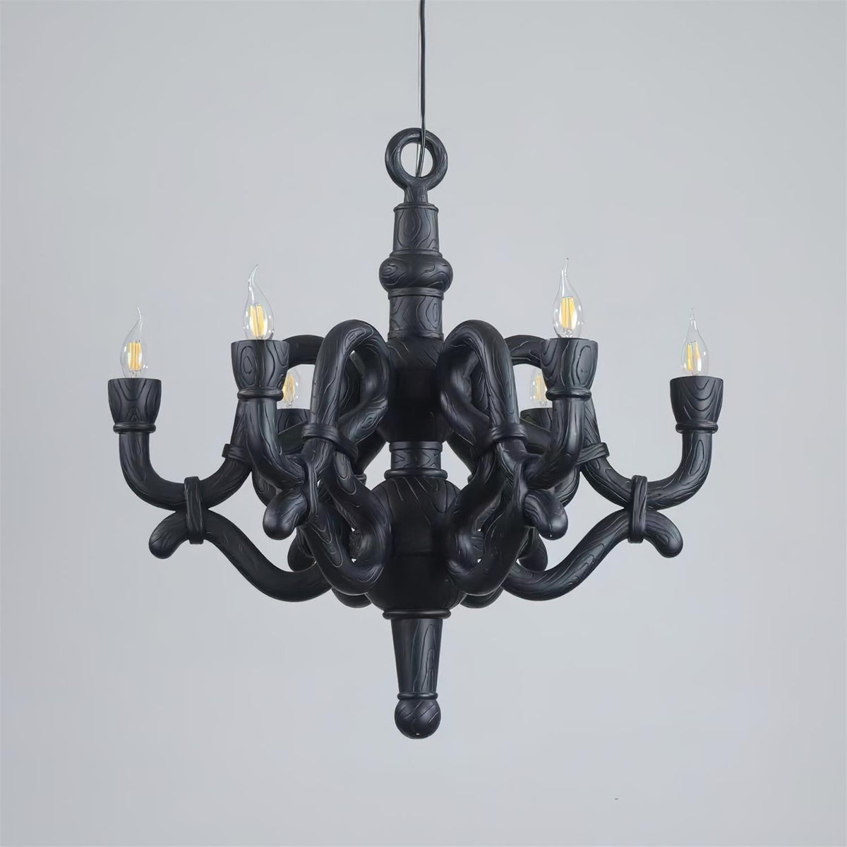 Nocturne Lustre Sculptural Bras en Faux-Bois - Neutralighting