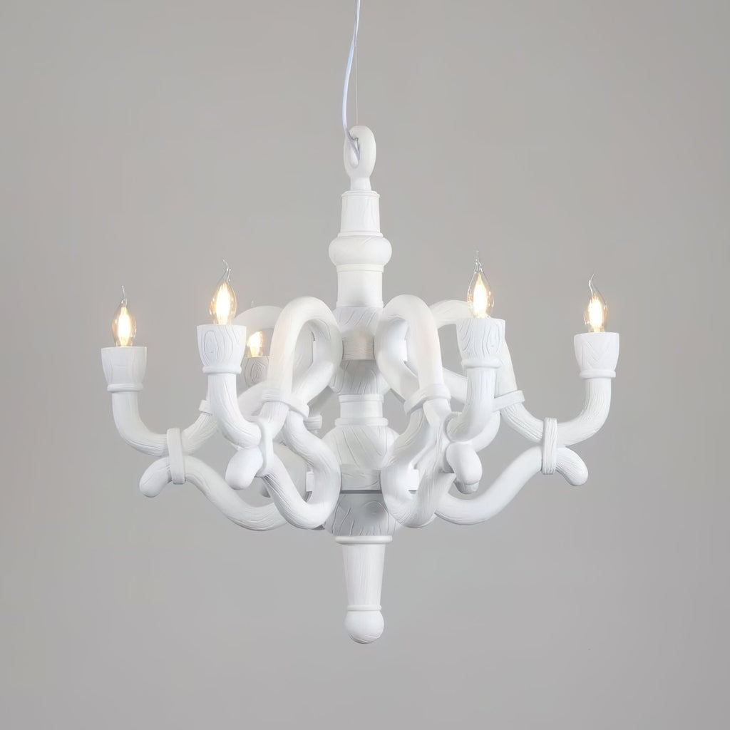Nocturne Lustre Sculptural Bras en Faux-Bois - Neutralighting