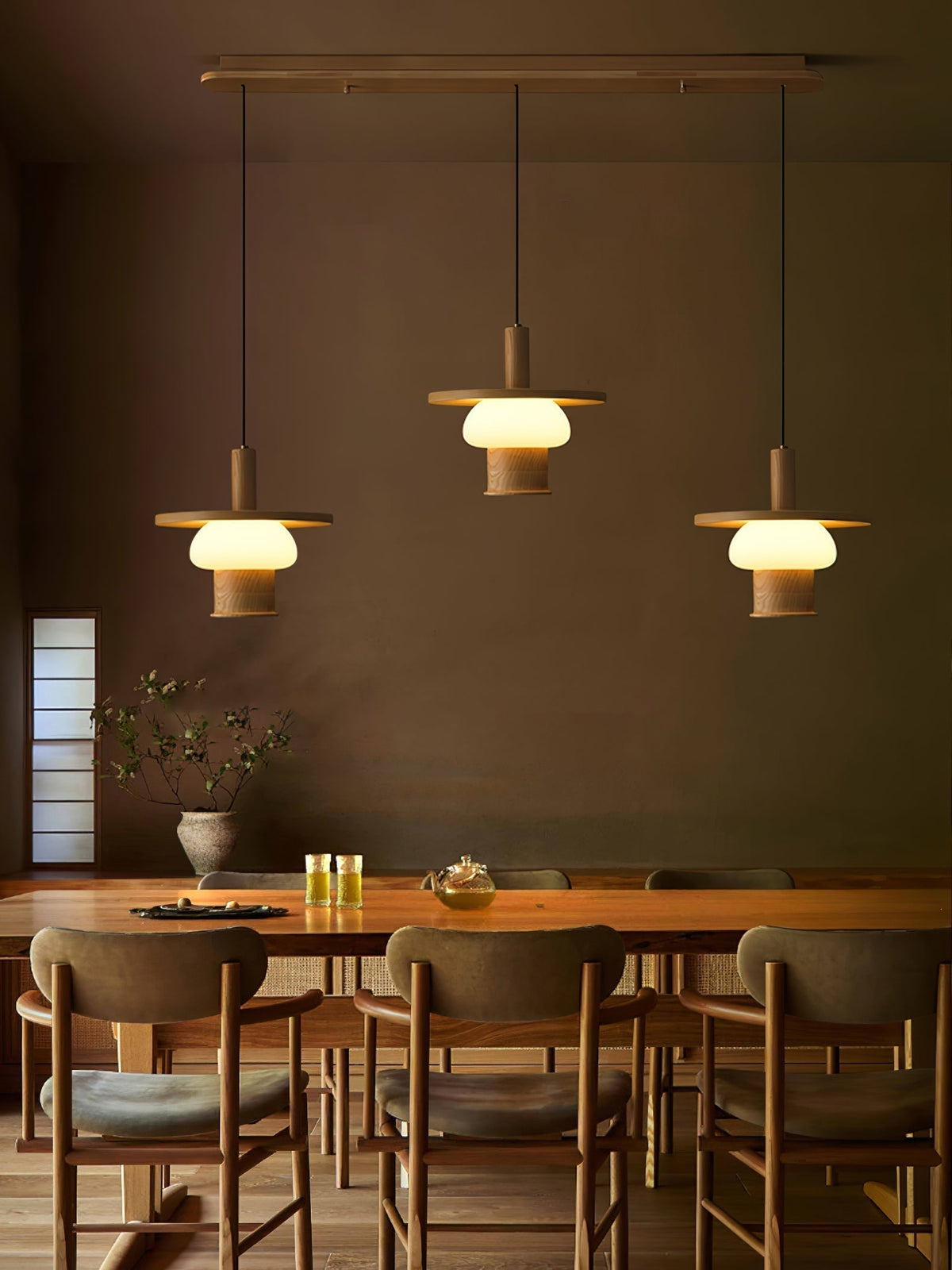 Zephaan Suspension Art Classique en Verre et Bois - Neutralighting