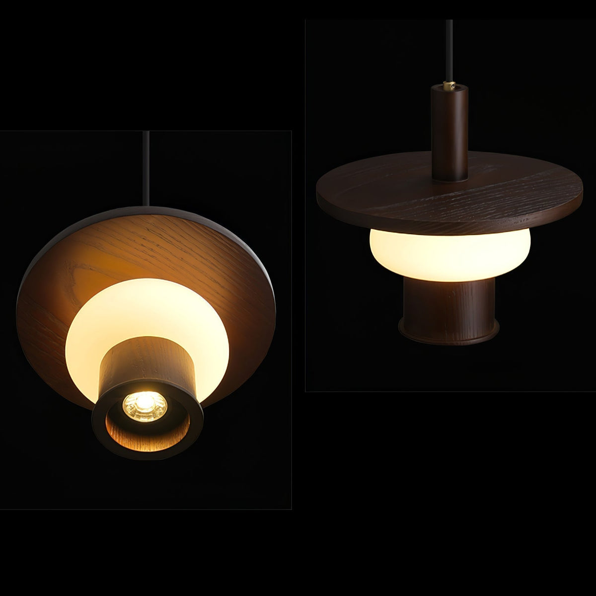 Zephaan Suspension Art Classique en Verre et Bois - Neutralighting