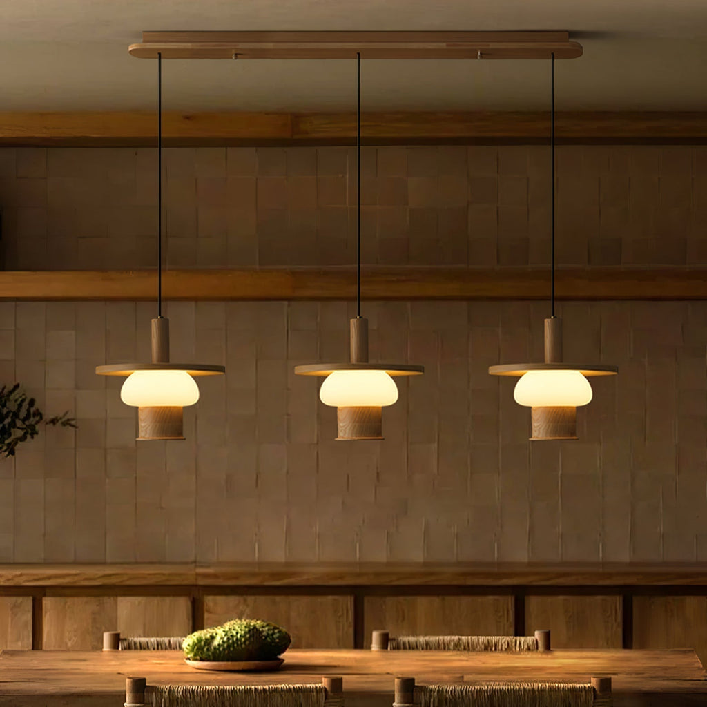 Zephaan Suspension Art Classique en Verre et Bois - Neutralighting