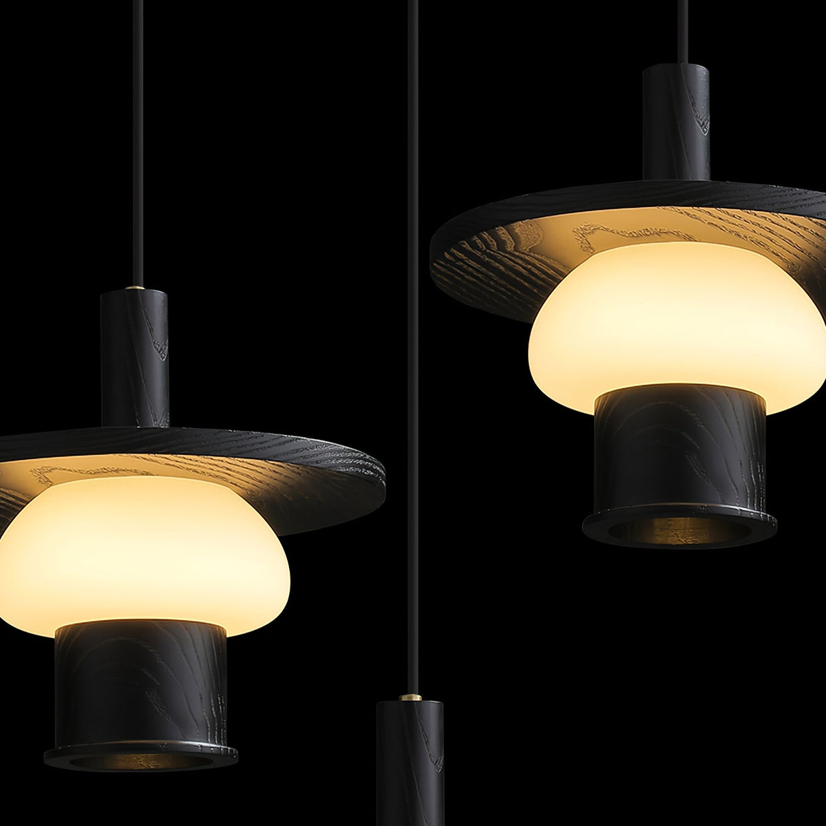 Zephaan Suspension Art Classique en Verre et Bois - Neutralighting