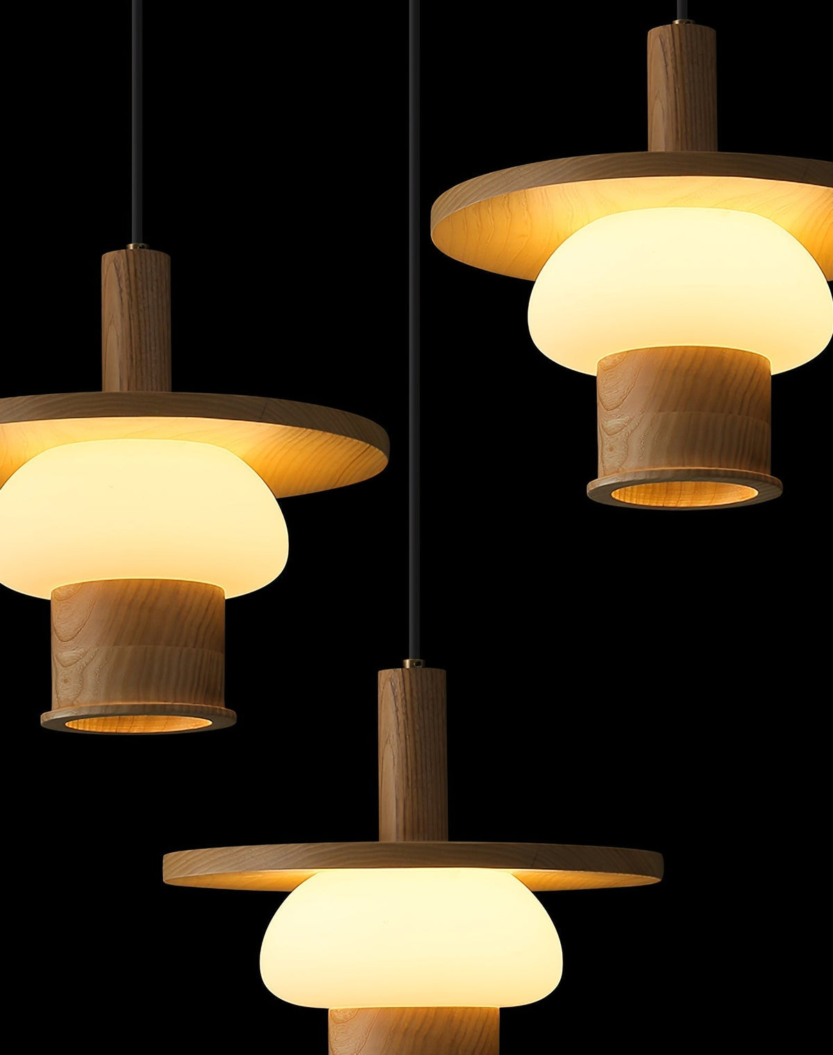 Zephaan Suspension Art Classique en Verre et Bois - Neutralighting