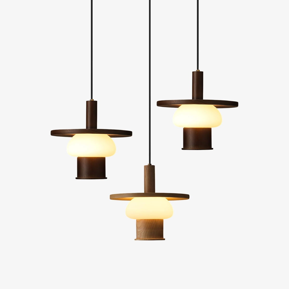 Zephaan Suspension Art Classique en Verre et Bois - Neutralighting