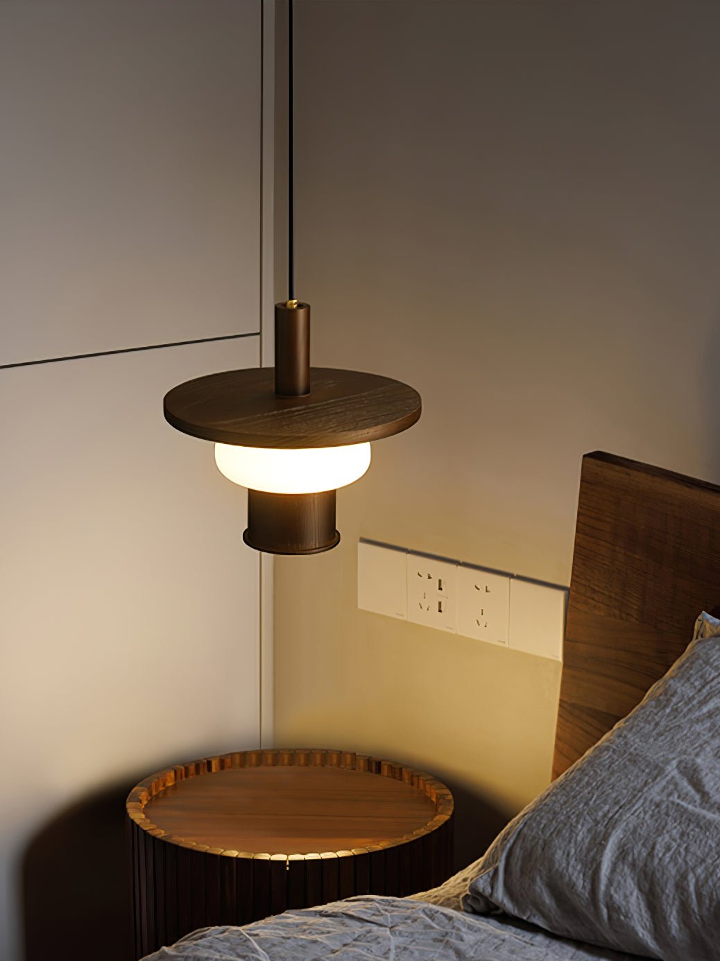 Zephaan Suspension Art Classique en Verre et Bois - Neutralighting