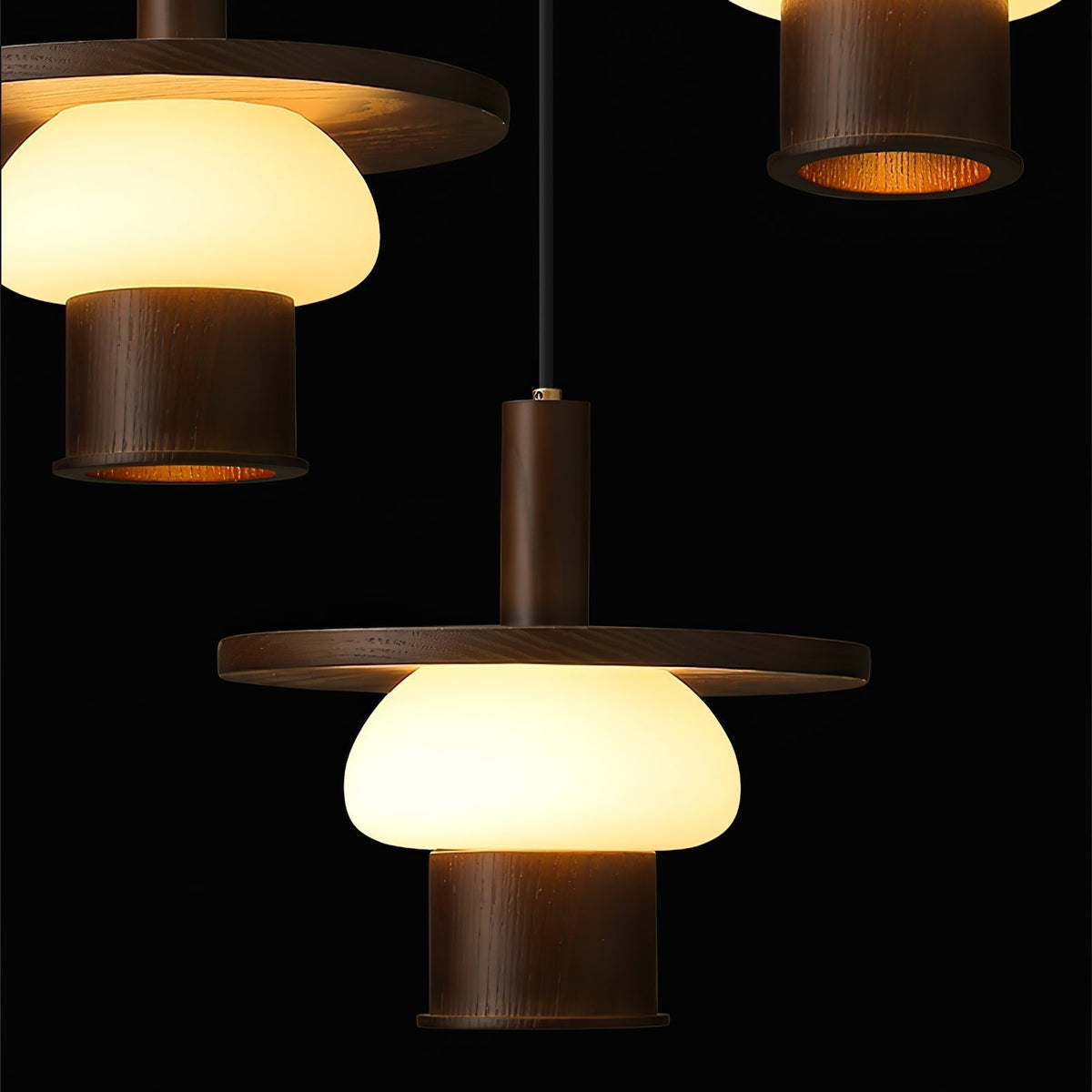 Zephaan Suspension Art Classique en Verre et Bois - Neutralighting