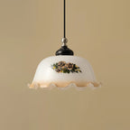 Belvia Suspension Vintage en Verre Floral - Neutralighting