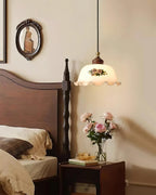 Belvia Suspension Vintage en Verre Floral - Neutralighting