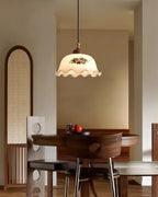 Belvia Suspension Vintage en Verre Floral - Neutralighting