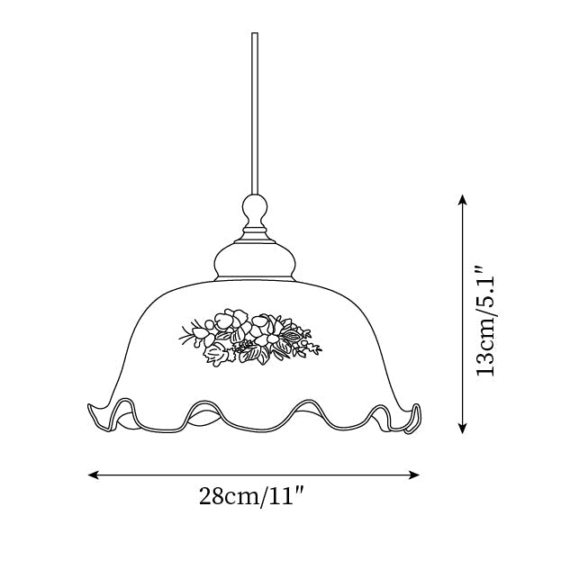 Belvia Suspension Vintage en Verre Floral - Neutralighting
