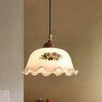 Belvia Suspension Vintage en Verre Floral - Neutralighting