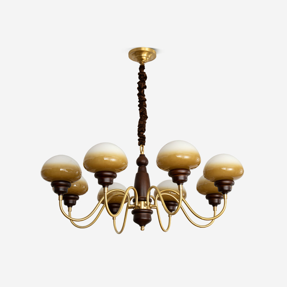 Nonna Lustre Spiral Bois Orbes en Verre - Neutralighting