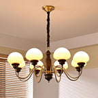 Nonna Lustre Spiral Bois Orbes en Verre - Neutralighting