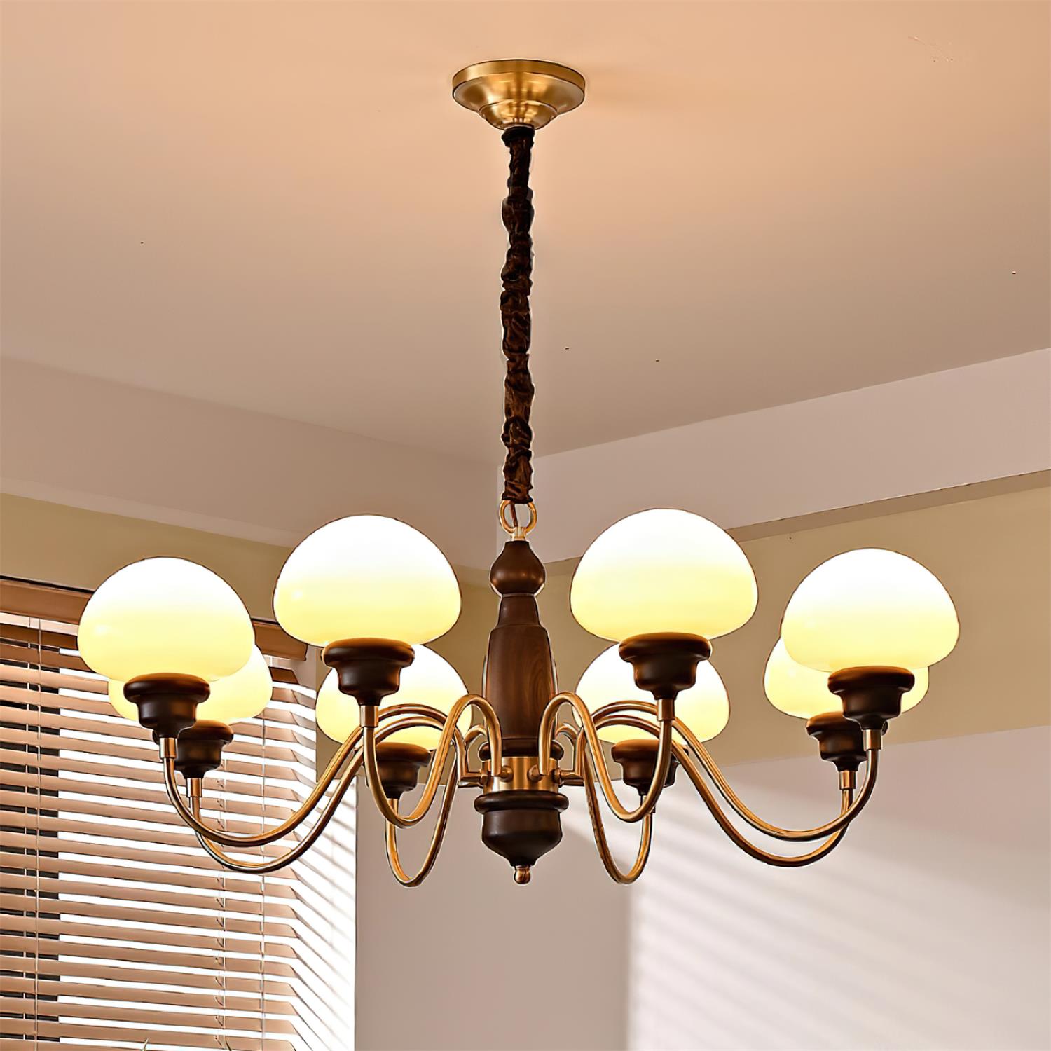 Nonna Lustre Spiral Bois Orbes en Verre - Neutralighting