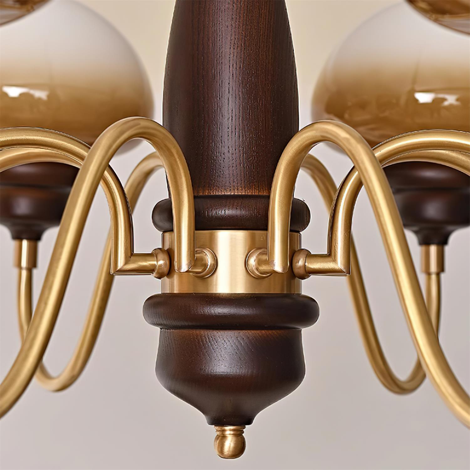 Nonna Lustre Spiral Bois Orbes en Verre - Neutralighting