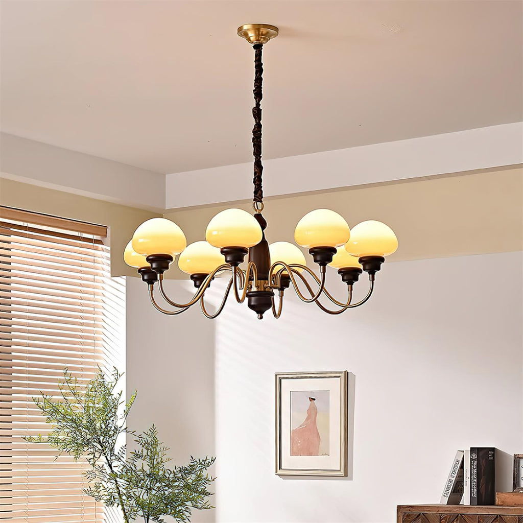 Nonna Lustre Spiral Bois Orbes en Verre - Neutralighting