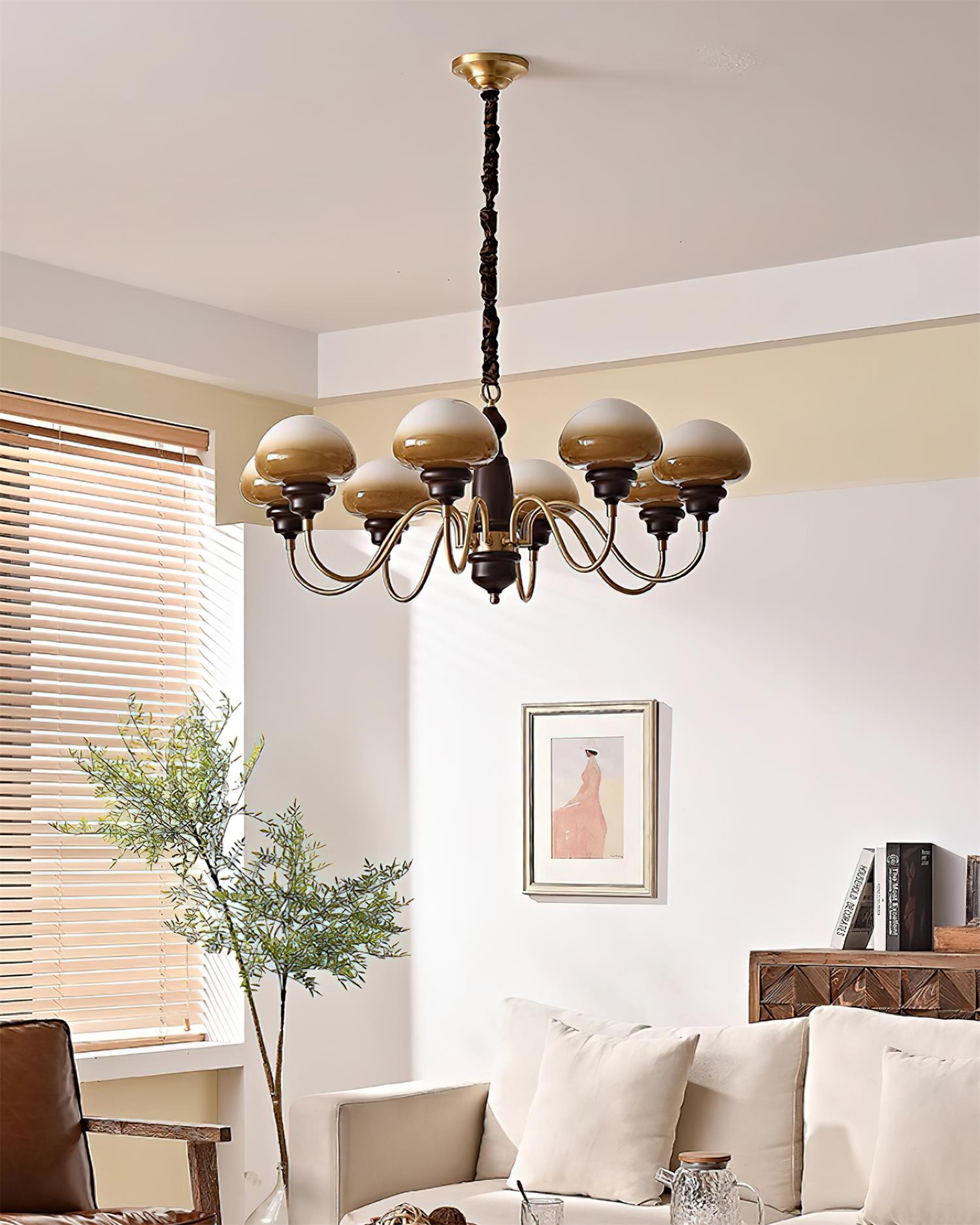 Nonna Lustre Spiral Bois Orbes en Verre - Neutralighting