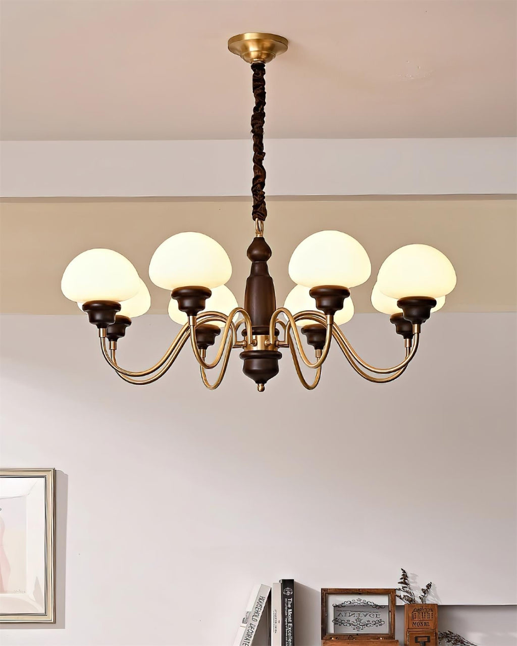 Nonna Lustre Spiral Bois Orbes en Verre - Neutralighting