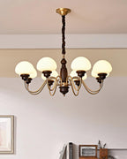 Nonna Lustre Spiral Bois Orbes en Verre - Neutralighting
