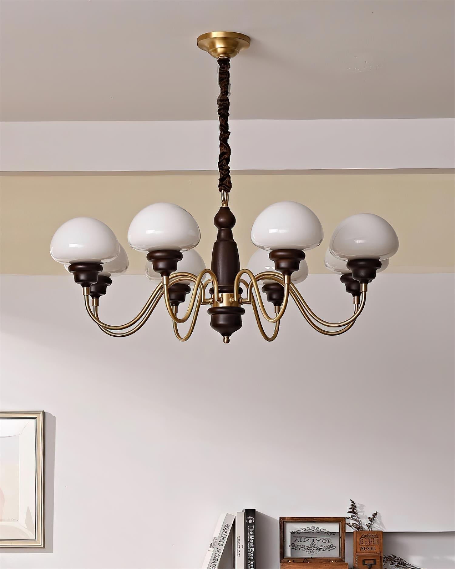 Nonna Lustre Spiral Bois Orbes en Verre - Neutralighting