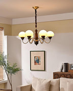 Nonna Lustre Spiral Bois Orbes en Verre - Neutralighting