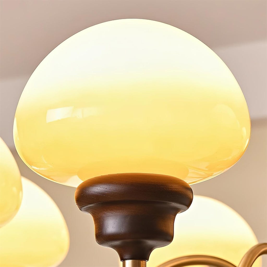 Nonna Lustre Spiral Bois Orbes en Verre - Neutralighting