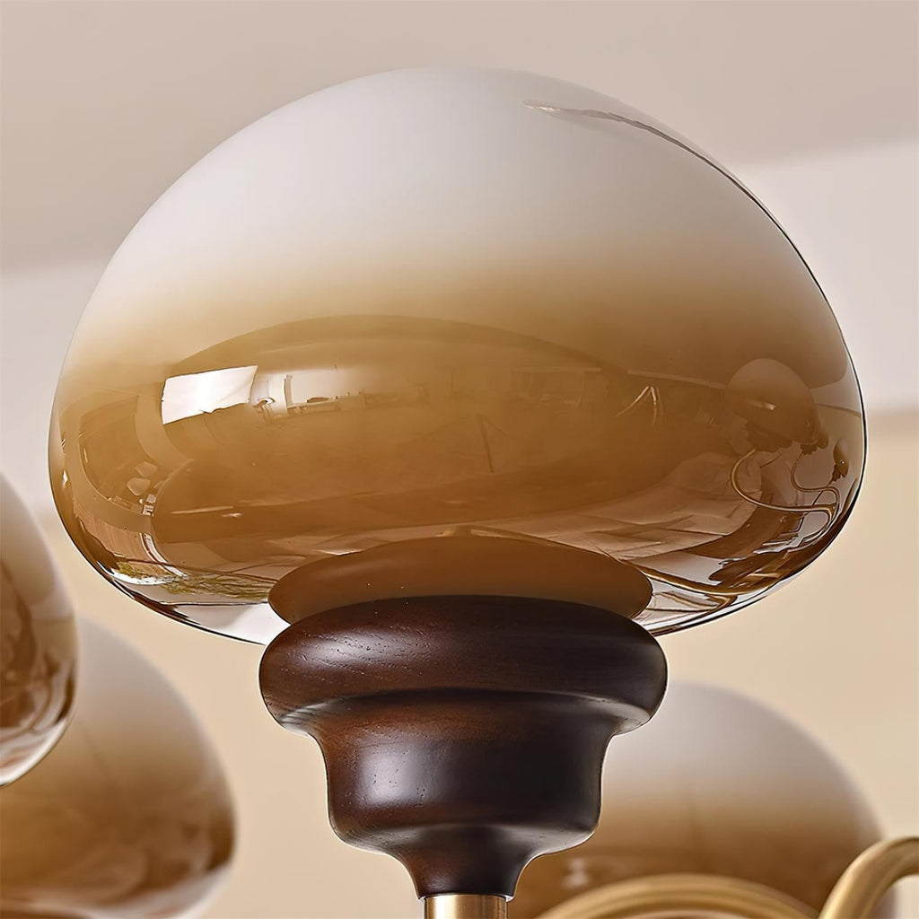 Nonna Lustre Spiral Bois Orbes en Verre - Neutralighting