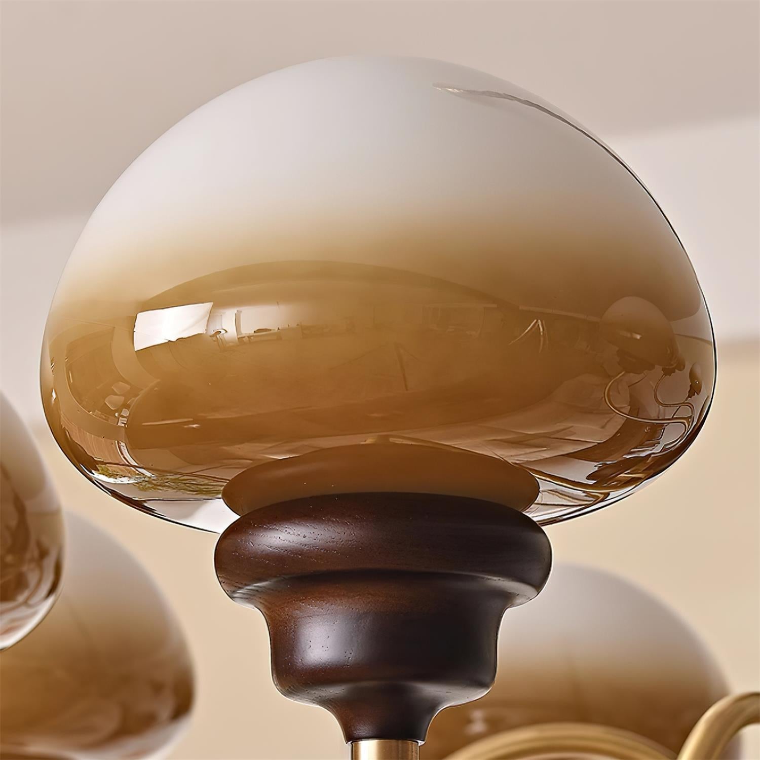 Nonna Lustre Spiral Bois Orbes en Verre - Neutralighting