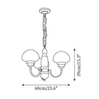 Nonna Lustre Spiral Bois Orbes en Verre - Neutralighting
