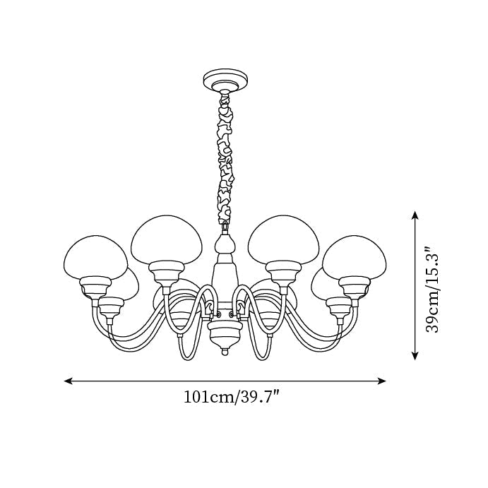 Nonna Lustre Spiral Bois Orbes en Verre - Neutralighting