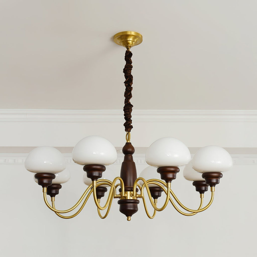 Nonna Lustre Spiral Bois Orbes en Verre - Neutralighting