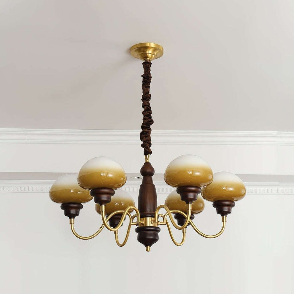 Nonna Lustre Spiral Bois Orbes en Verre - Neutralighting