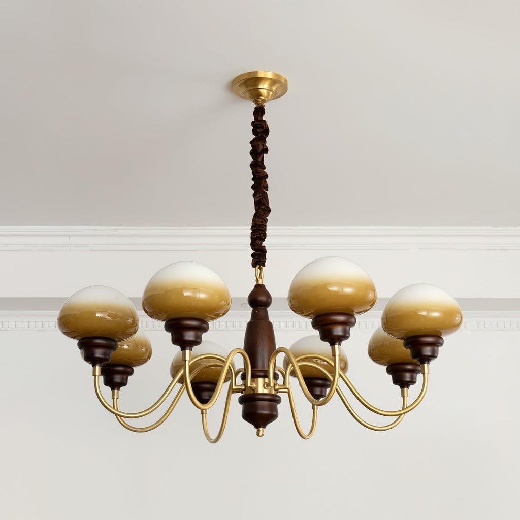 Nonna Lustre Spiral Bois Orbes en Verre - Neutralighting