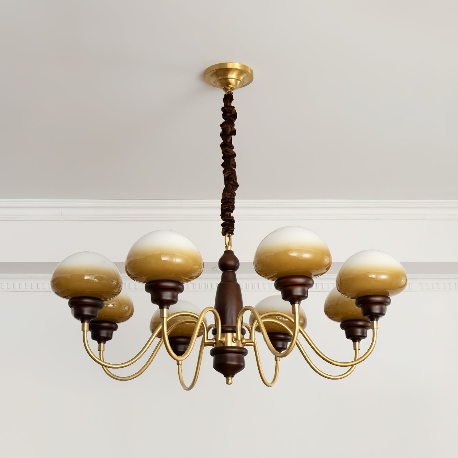 Nonna Lustre Spiral Bois Orbes en Verre - Neutralighting