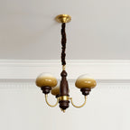 Nonna Lustre Spiral Bois Orbes en Verre - Neutralighting