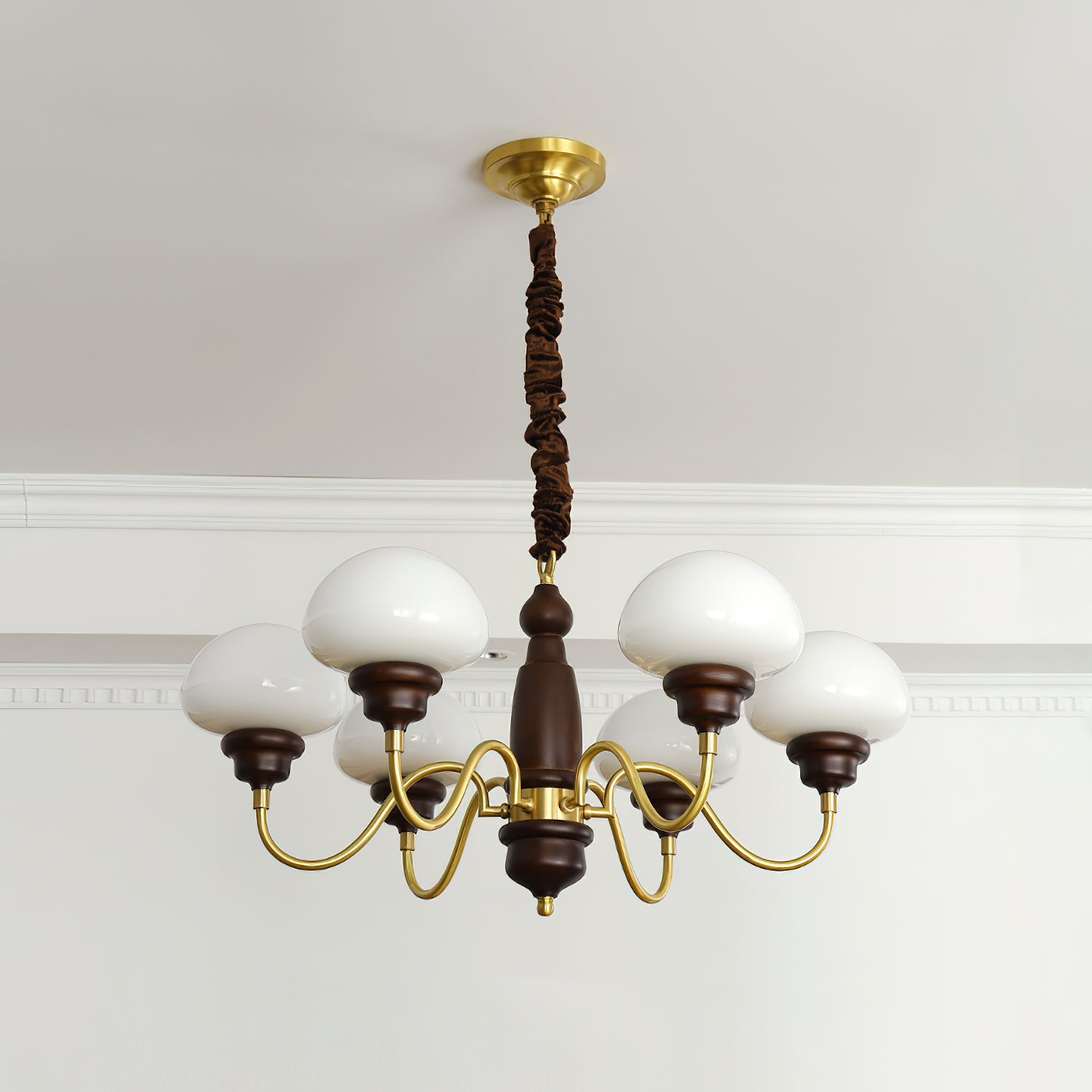 Nonna Lustre Spiral Bois Orbes en Verre - Neutralighting