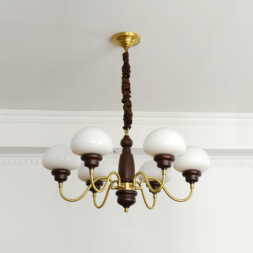 Nonna Lustre Spiral Bois Orbes en Verre - Neutralighting