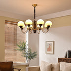 Nonna Lustre Spiral Bois Orbes en Verre - Neutralighting
