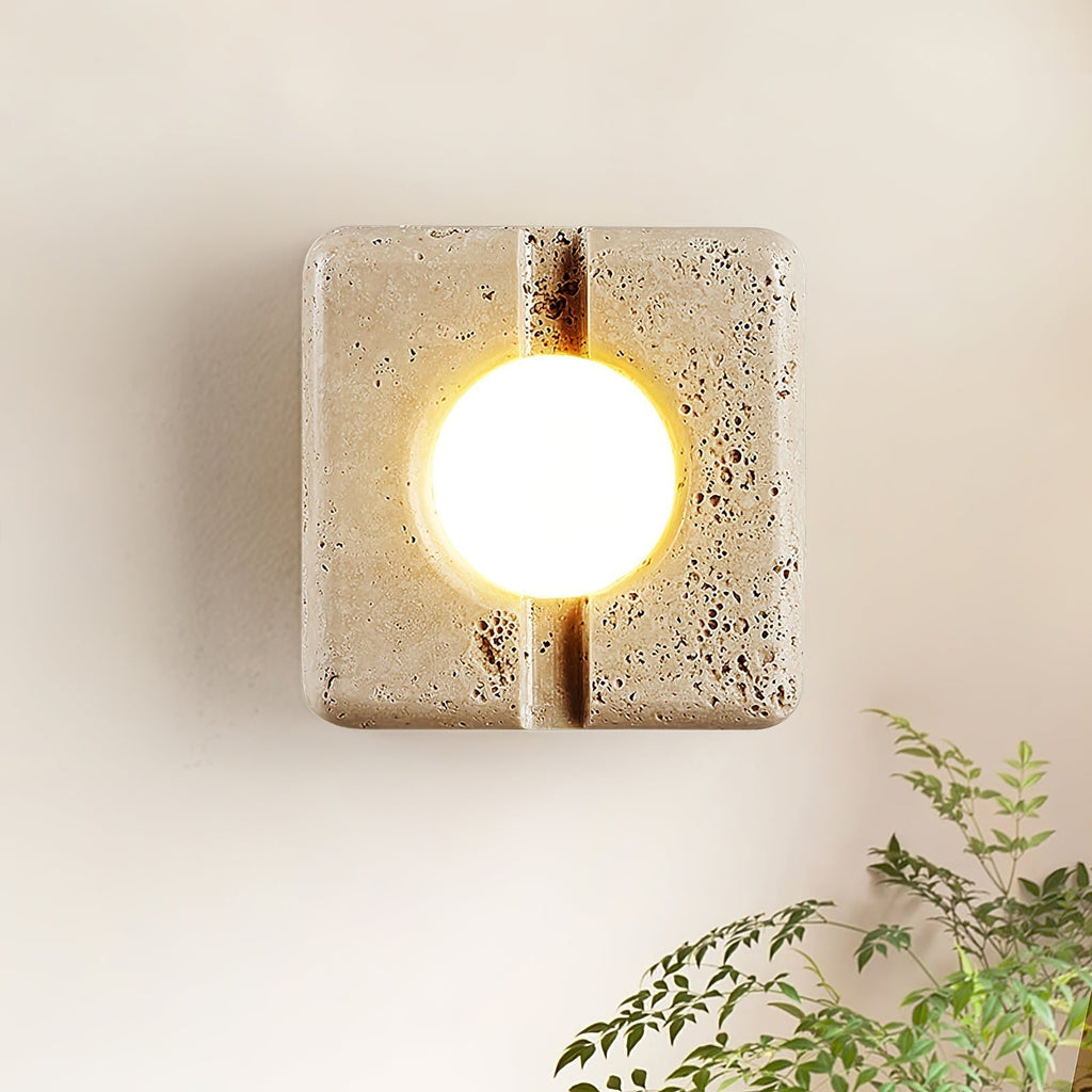 Olvenan Carré Travertin Luminaire Mural - Neutralighting