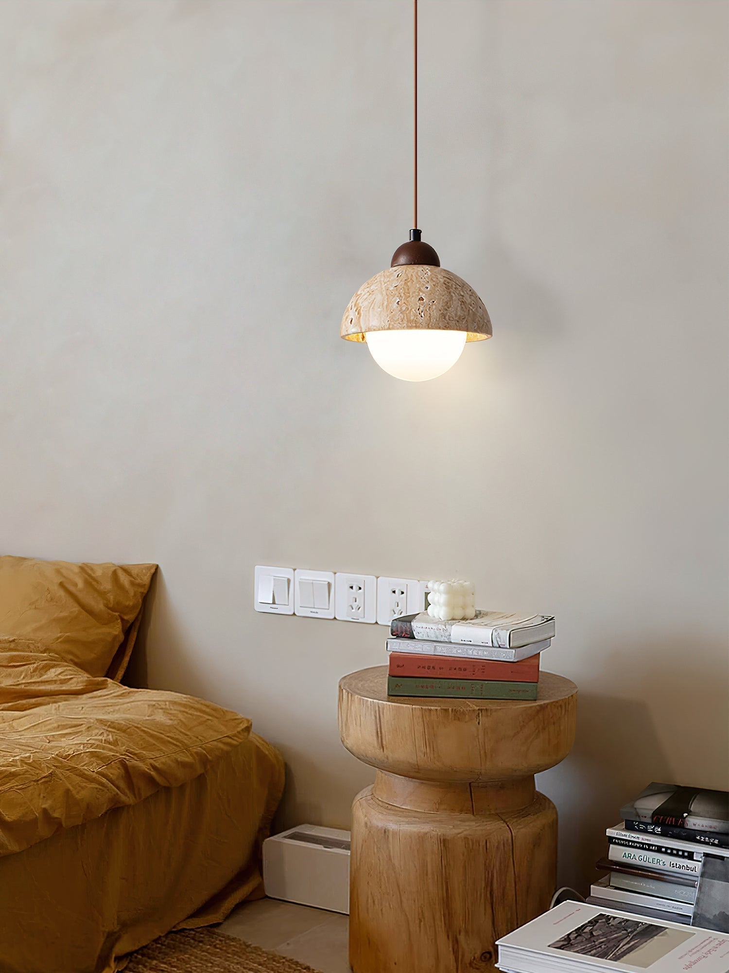 Orzora Suspension en Travertin Forme de Dôme - Neutralighting