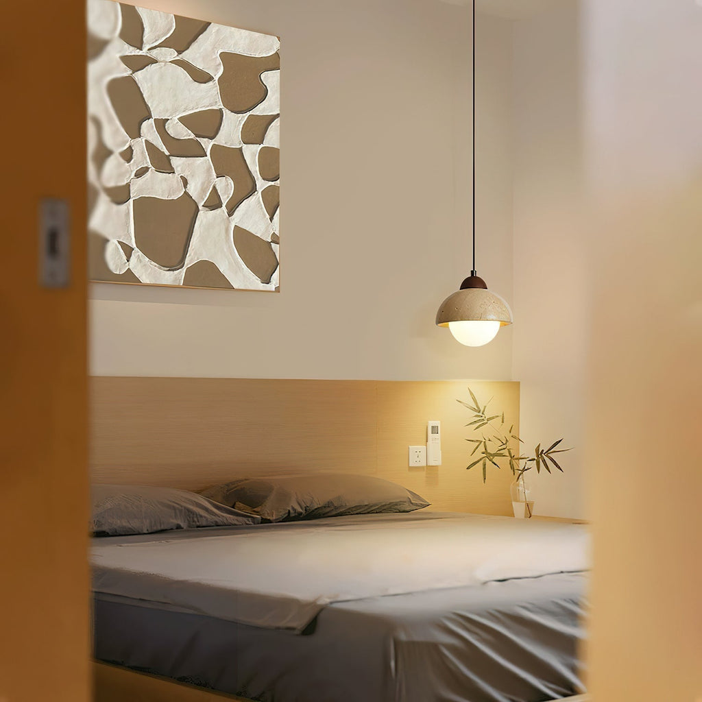 Orzora Suspension en Travertin Forme de Dôme - Neutralighting