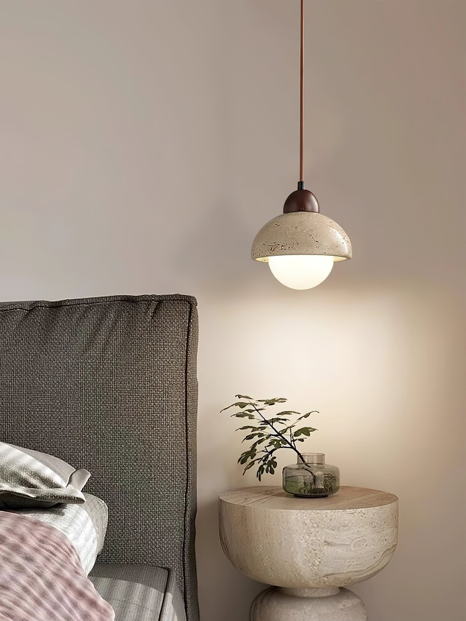 Orzora Suspension en Travertin Forme de Dôme - Neutralighting